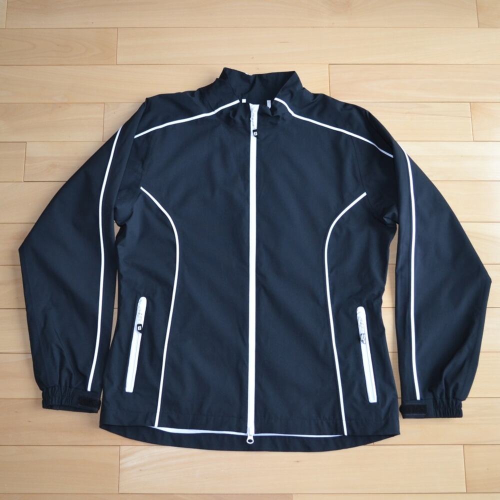 FootJoy DryJoys Windbreaker Rain Jacket Golf Size Medium Black White